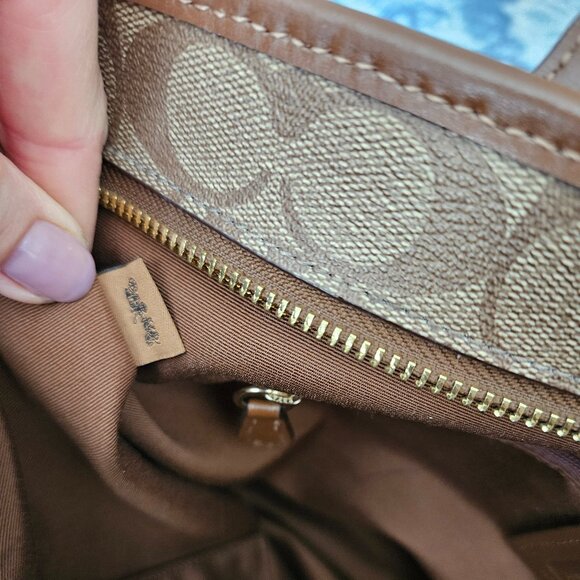Coach Zippered Tote Bag in Signature Print - Picture 8 of 16